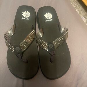 Yellow Box Black Studded Sandals